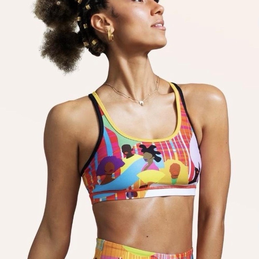Peloton x Monica Ahanonu Sports Bra XL Strappy Black History Month Ltd. Edition